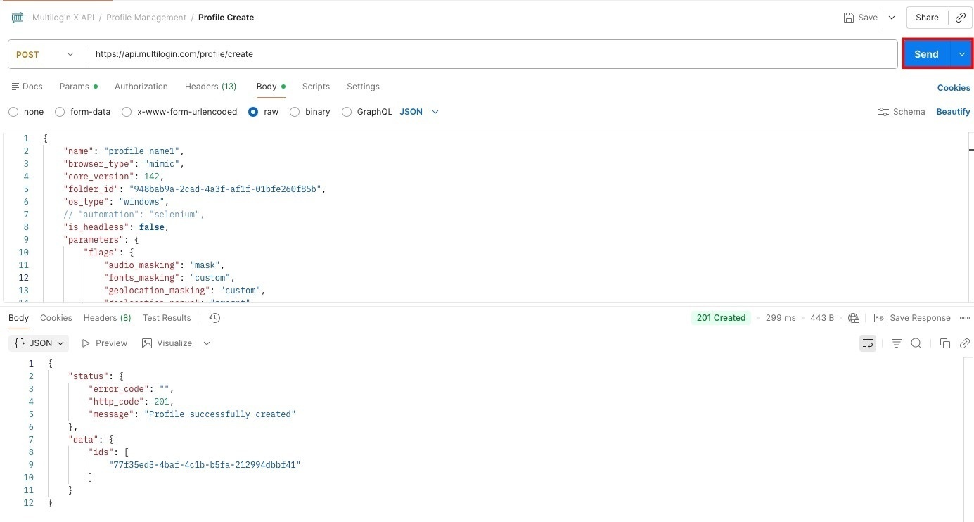How to enable command flags for Mimic with Postman reference visual 3